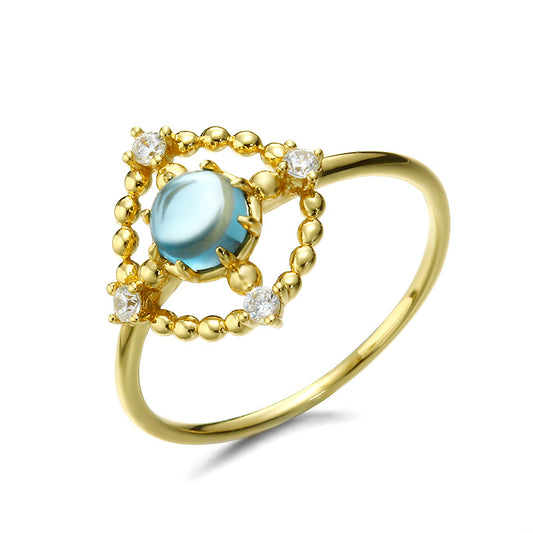 Topaz Stone Sterling Silver Ring-DL-Juri Elle