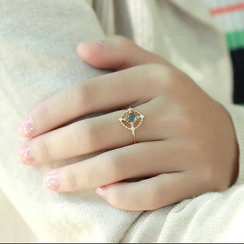 Topaz Stone Sterling Silver Ring-DL-Juri Elle