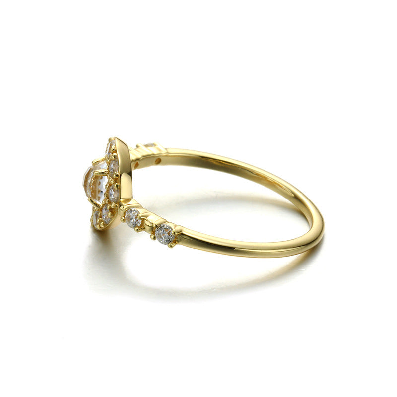 Round Topaz Stone Sterling Silver Ring-DL-Juri Elle