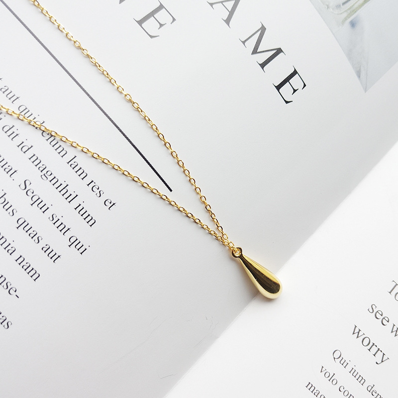 Golden Water Droplets Sterling Silver Plated Gold Necklace