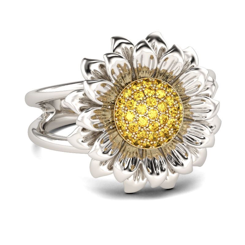 Sunflower Sterling Silver Ring-JE-Juri Elle