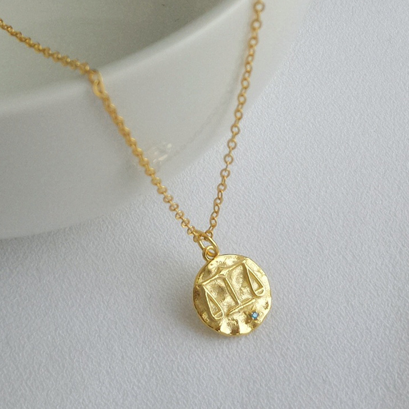 Irregular Constellation Round Cut Sterling Silver Necklace