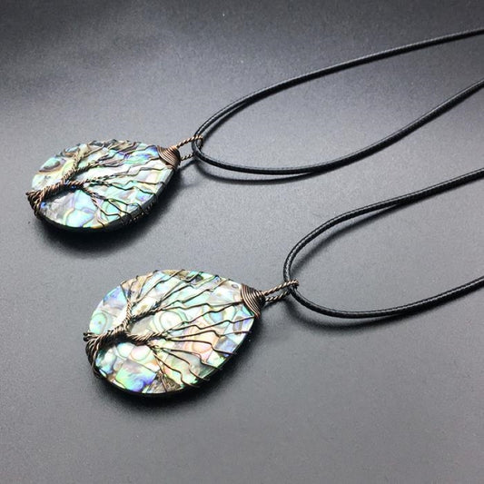 Bohemian Natural Shell Tree Of Life Necklace