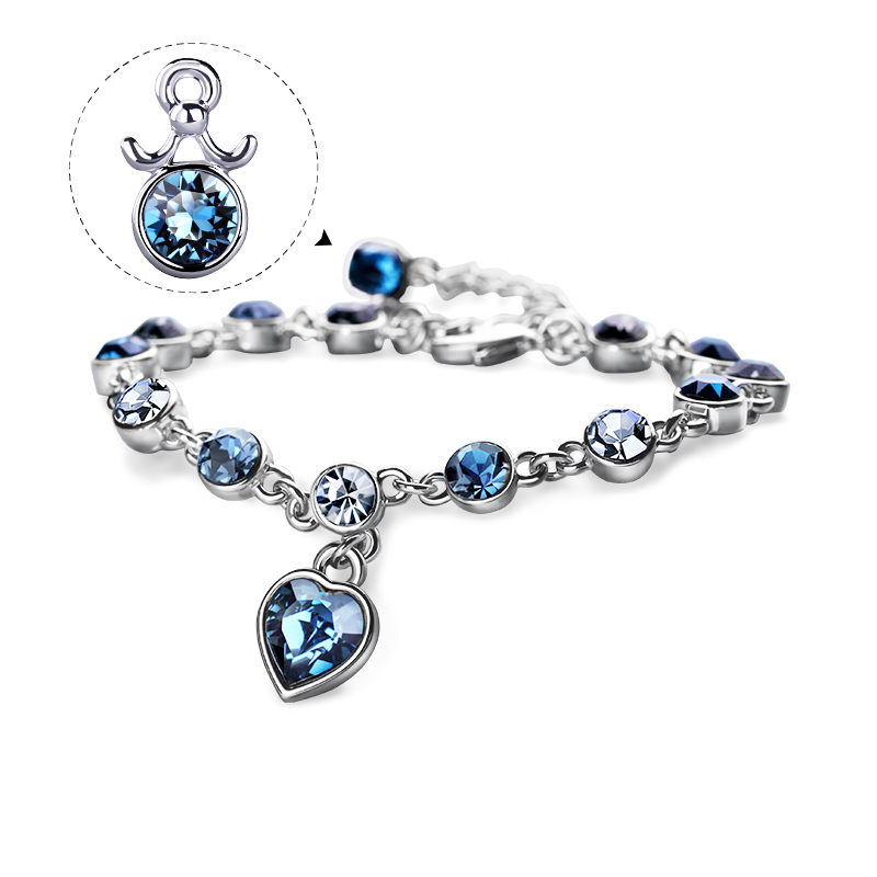 Love At First Sight Heart Round Cut Swarovski  Alloy Bracelet