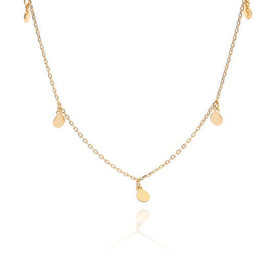 Classic Wafer Sterling Silver Plated Gold Necklace