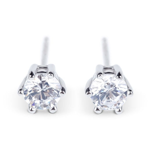 Simple Crown Sterling Silver Stud Earrings-JE-Juri Elle