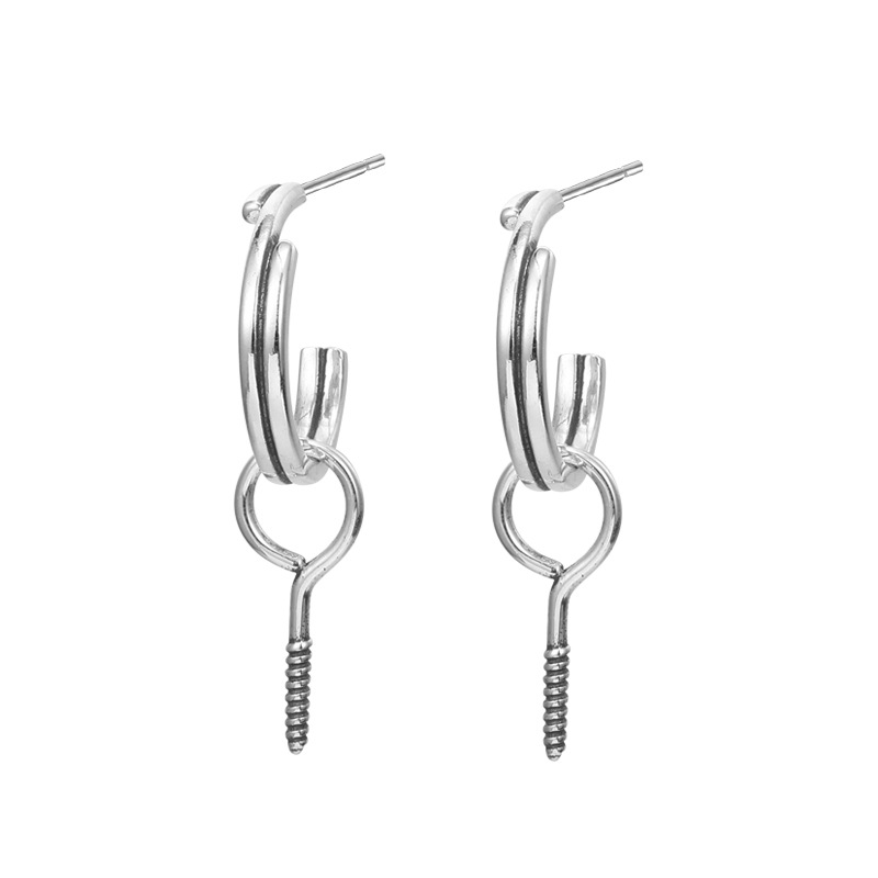 Personality Screw Thai Silver Stud Earring