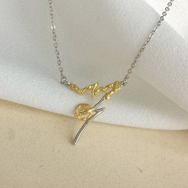 Jupiter Irregular Sterling Silver Plated Platinum Necklace