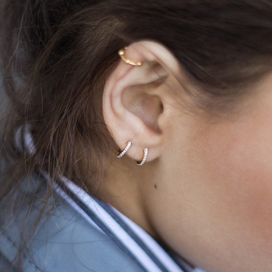 Elegant Vintage Round Cut Sterling Silver Plated Gold Earring
