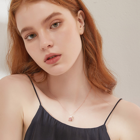 Collier en argent sterling coupe ronde coeur de danse