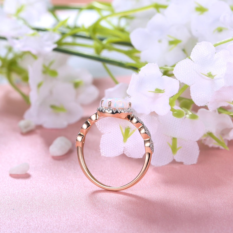 Moonstone Ring with Diamonds - Mirth