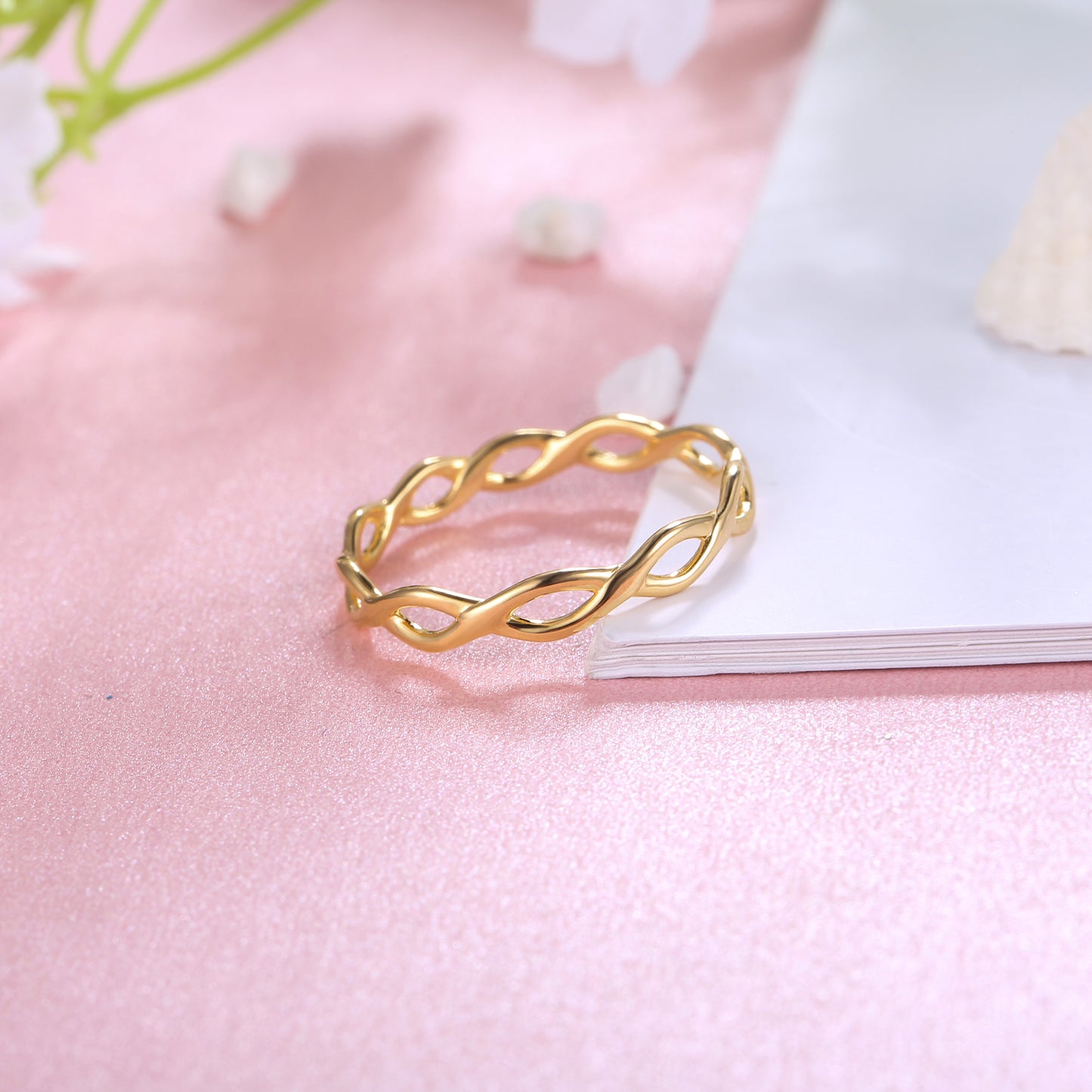 Braided Skinny Ring Gold