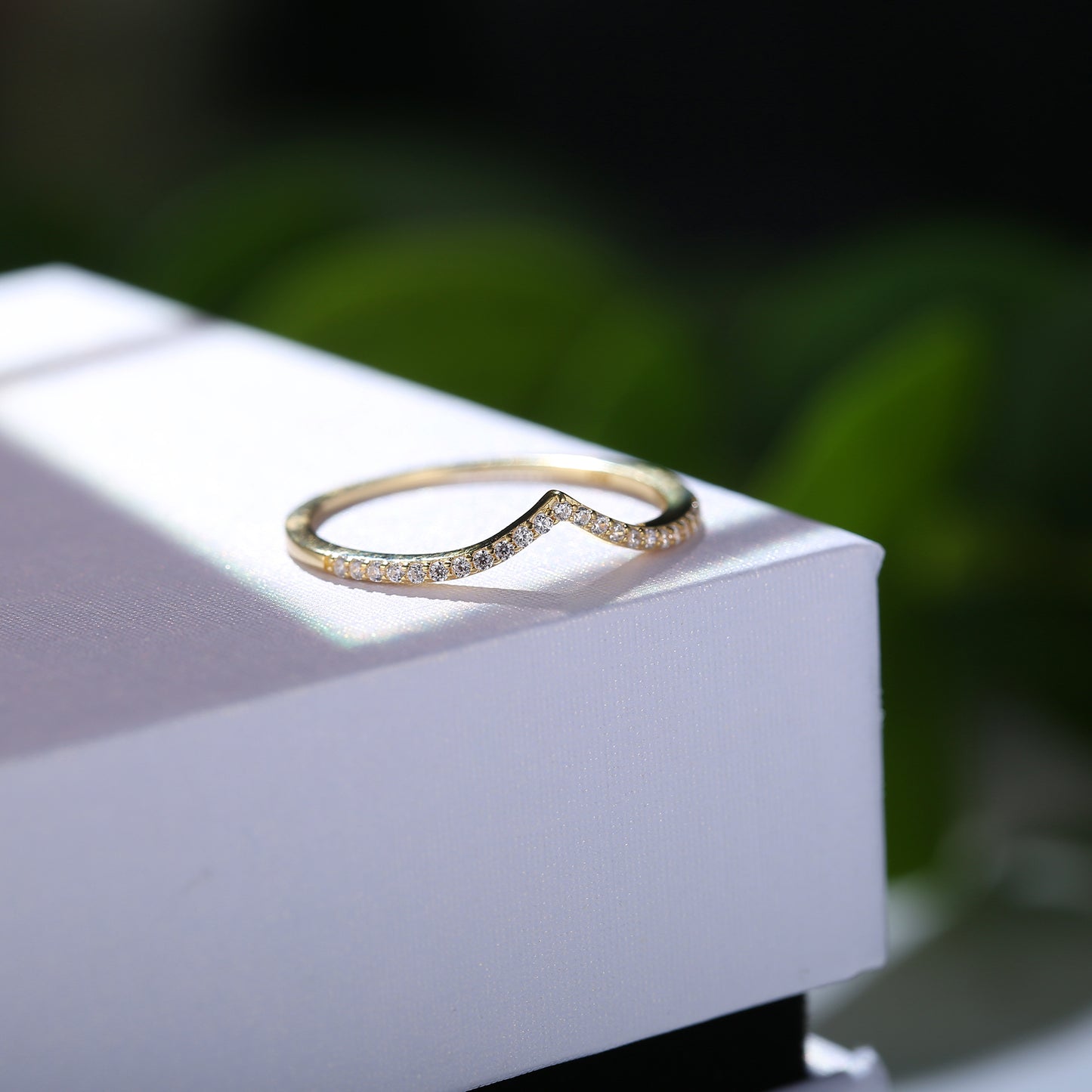 Chevron Black Pave Ring Set