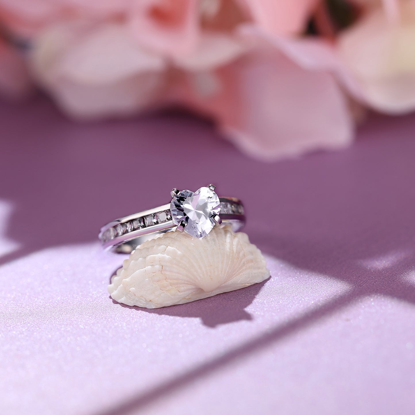 Classic Heart Cut Sterling Silver Ring