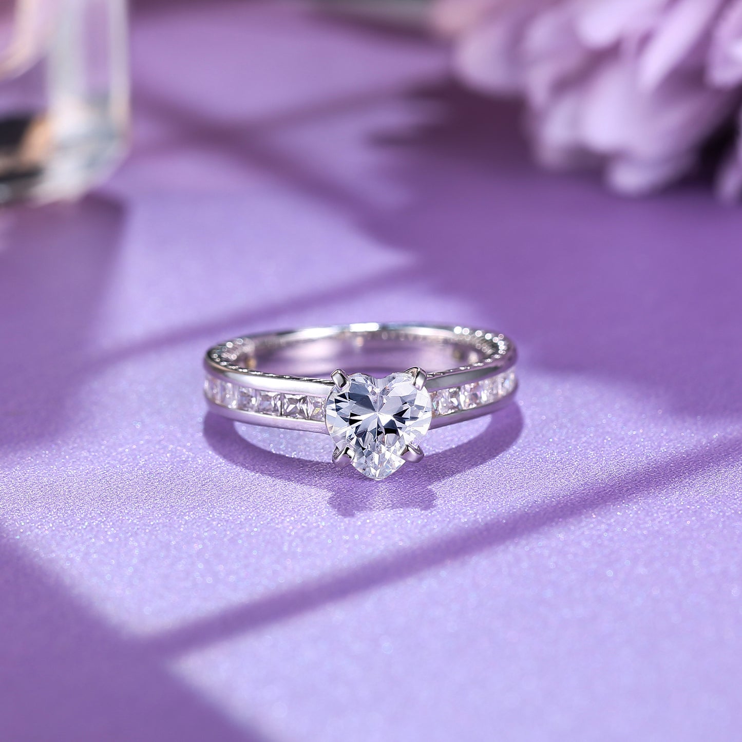 Classic Heart Cut Sterling Silver Ring
