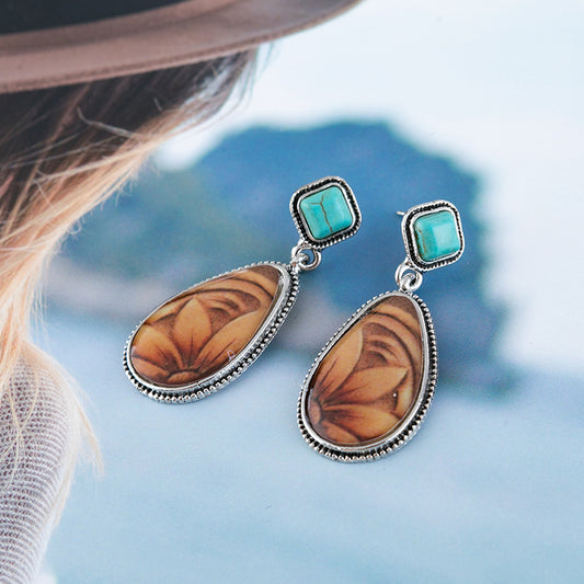 Bohemian Silver Turquoise Earrings