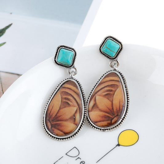 Bohemian Silver Turquoise Earrings