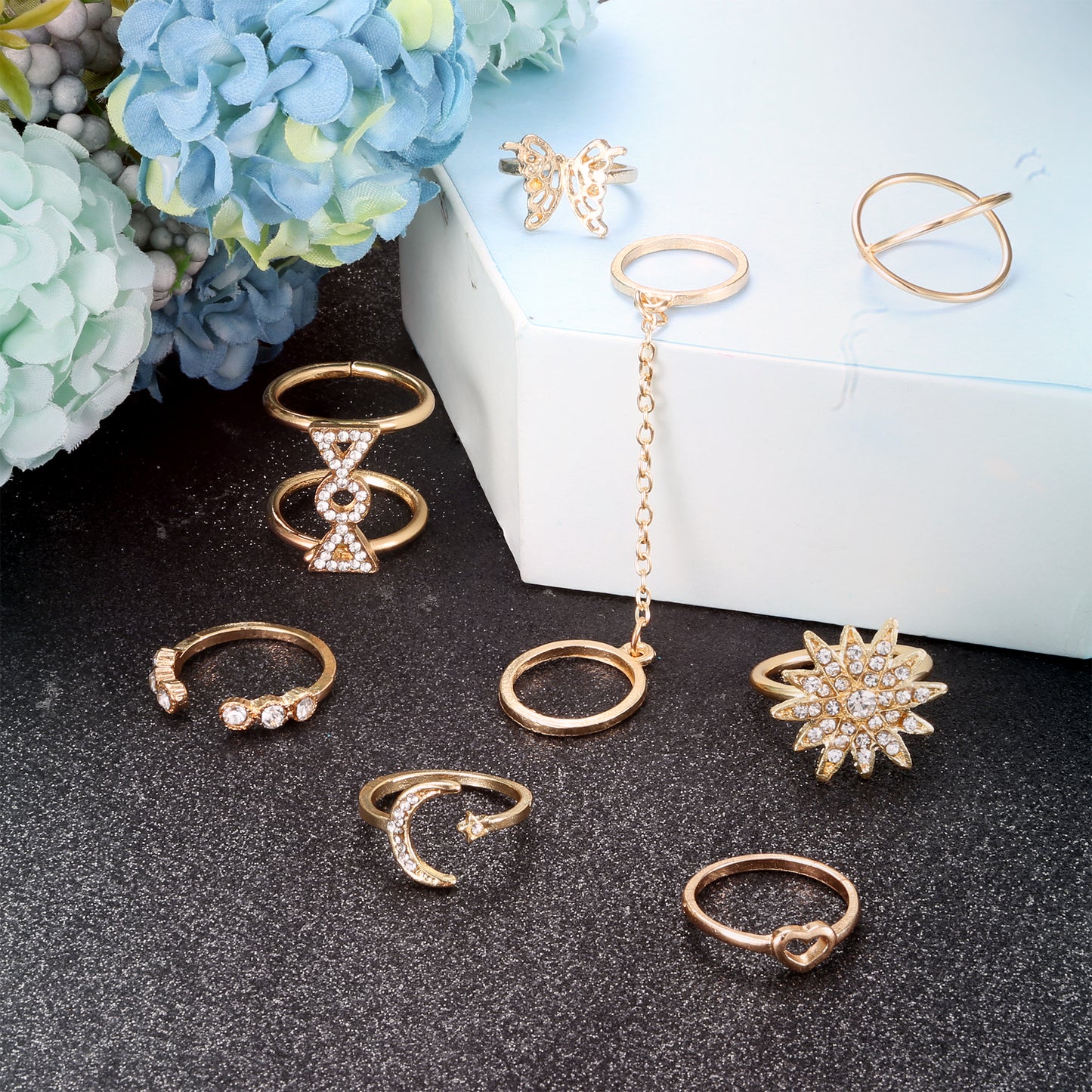 Kakonia 70PCS Knuckle Rings for Women Stackable Joint Midi Finger Ring Set
