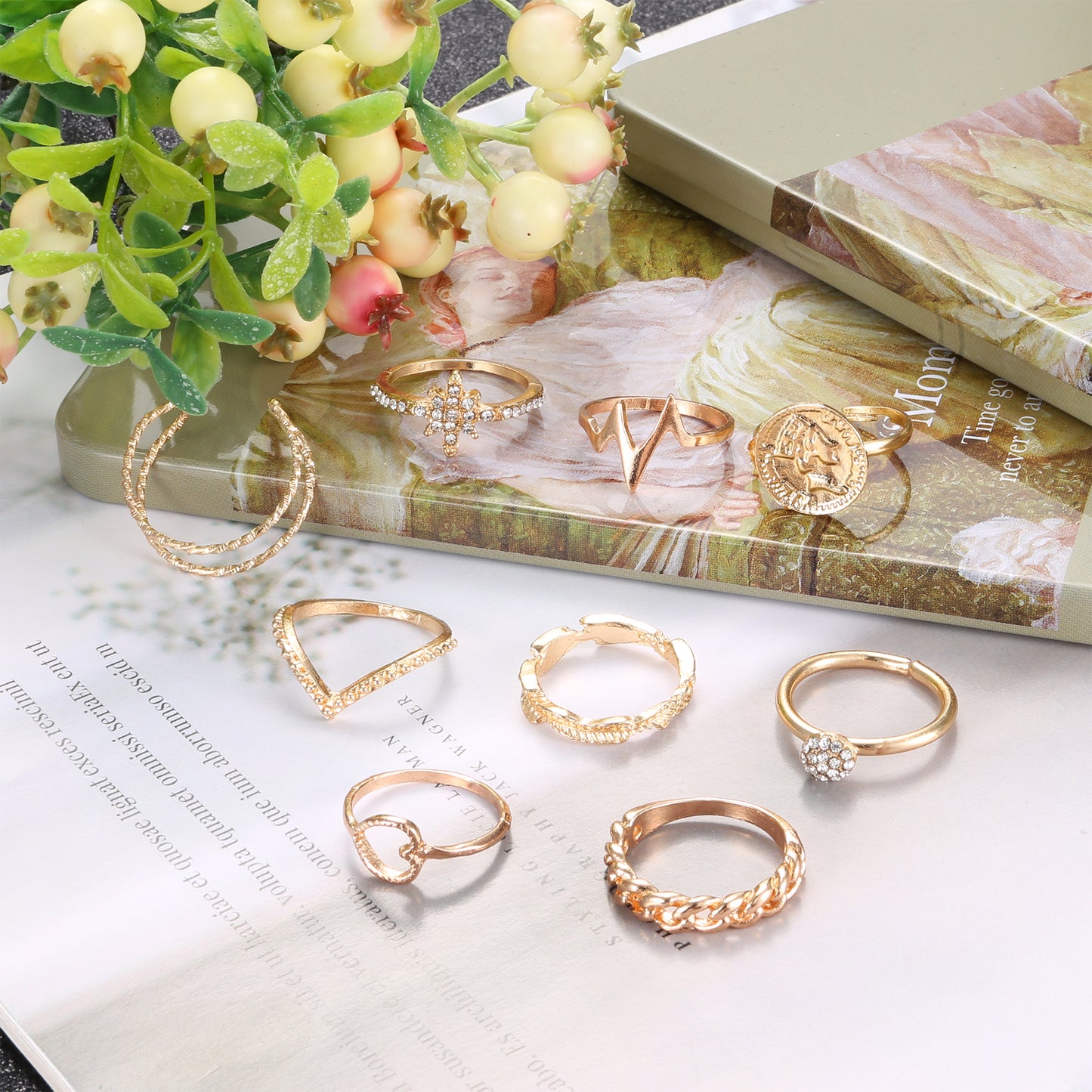 Kakonia 70PCS Knuckle Rings for Women Stackable Joint Midi Finger Ring Set