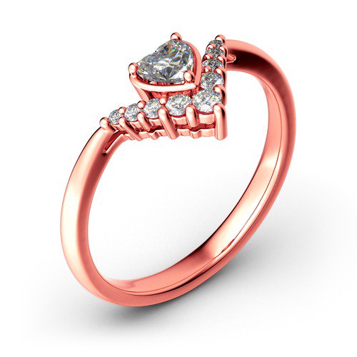 Heart V Shape Sterling Silver Ring-JE-Juri Elle