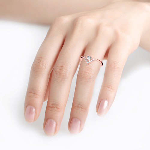Heart V Shape Sterling Silver Ring-JE-Juri Elle