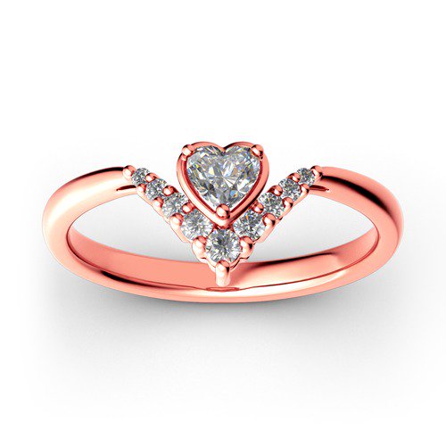 Heart V Shape Sterling Silver Ring-JE-Juri Elle