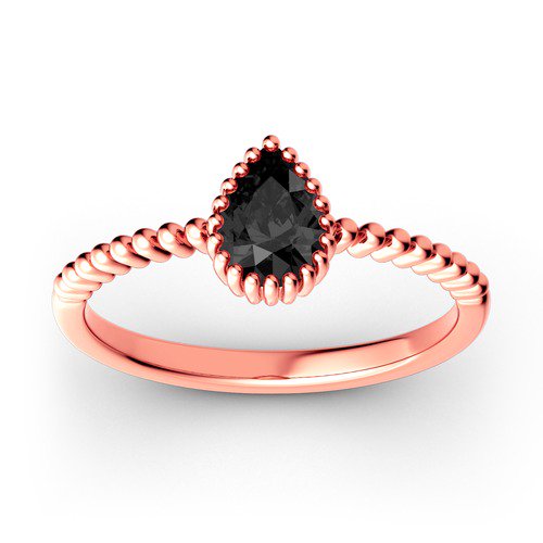 Bead Pear Cut Sterling Silver Ring-JE-Juri Elle