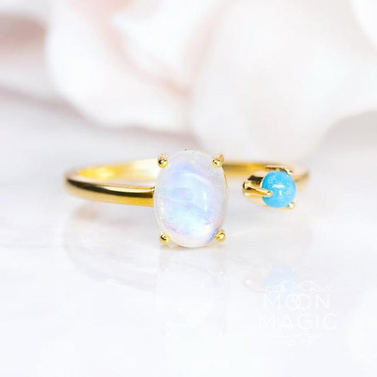 Moonstone Ring - Open Bliss-MM-Juri Elle