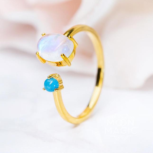 Moonstone Ring - Open Bliss-MM-Juri Elle