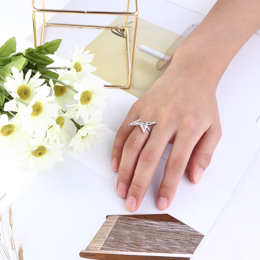 Abstract Star Three Angels Ring