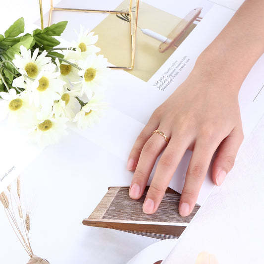 Braided Skinny Ring Gold