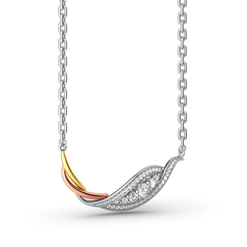 Fancy Tri-Tone Necklace-JE-Juri Elle