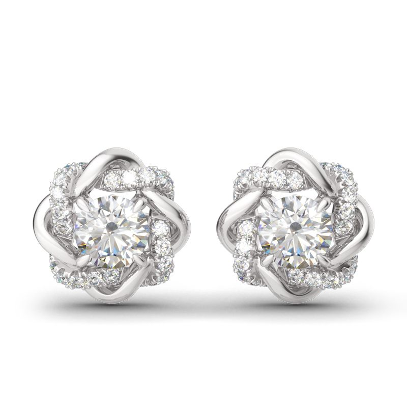 Knot of Love Sterling Silver Stud Earrings-JE-Juri Elle