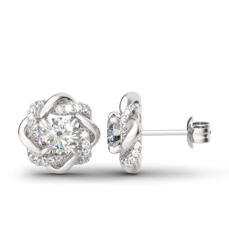 Knot of Love Sterling Silver Stud Earrings-JE-Juri Elle