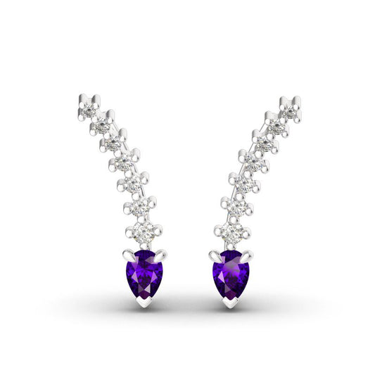 Royal Amethyst Climber Earrings-JE-Juri Elle