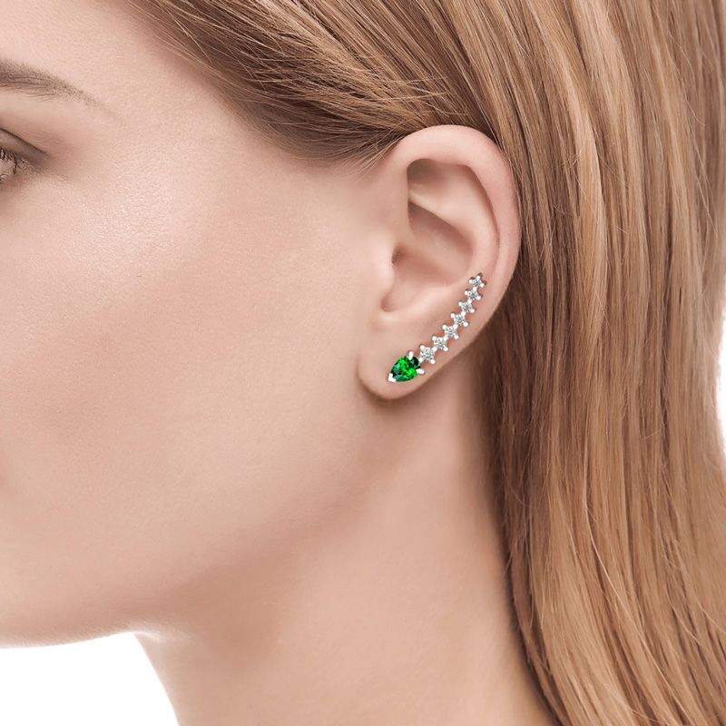 Royal Emerald Green Climber Earrings-JE-Juri Elle