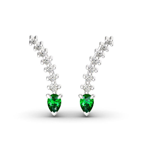 Royal Emerald Green Climber Earrings-JE-Juri Elle