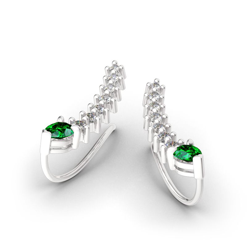Royal Emerald Green Climber Earrings-JE-Juri Elle