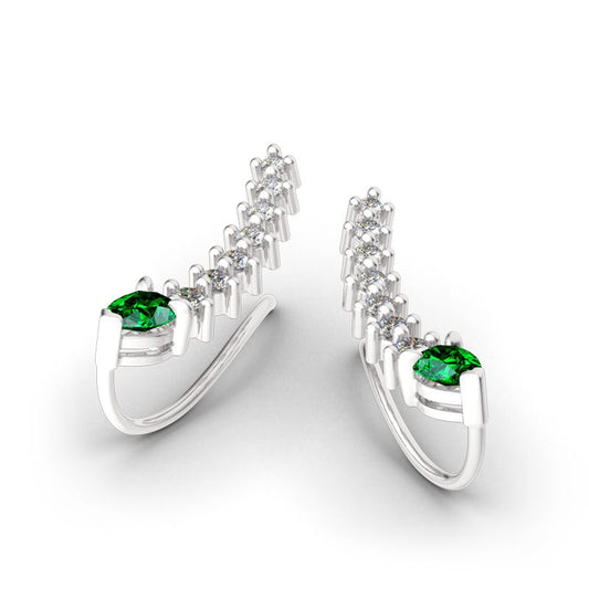 Royal Emerald Green Climber Earrings-JE-Juri Elle