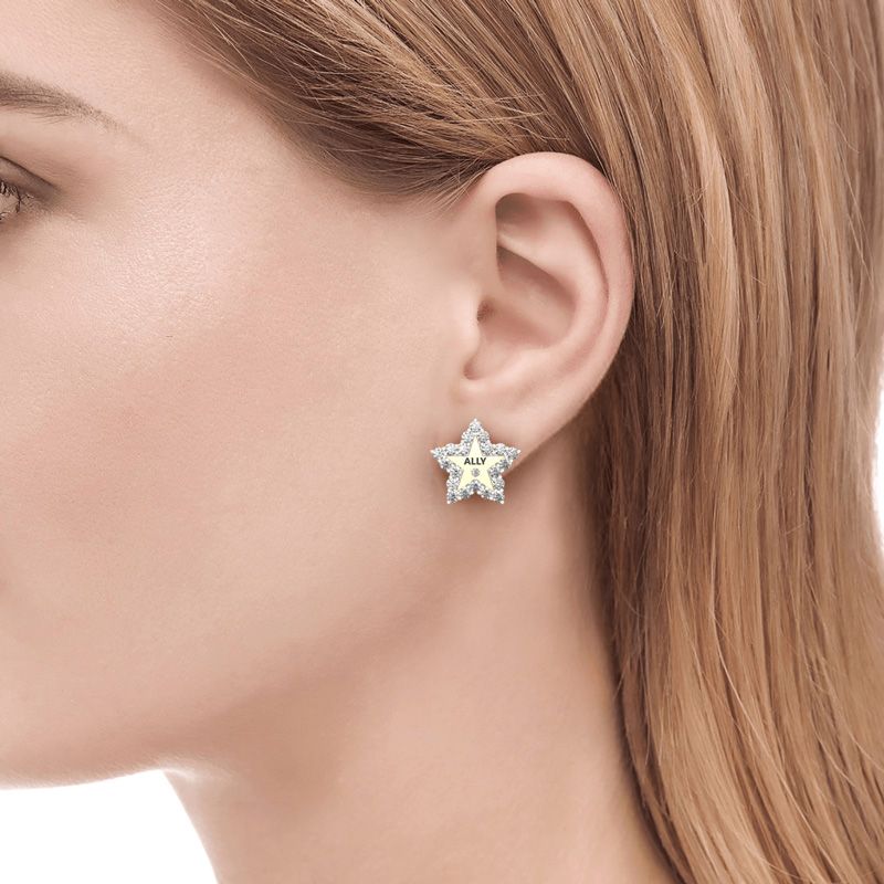 "A Star Is Born" Sterling Silver Engraved Earrings-JE-Juri Elle