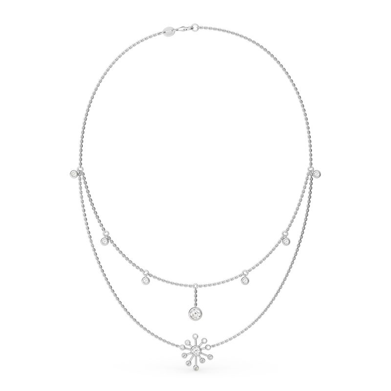 Layered Dandelion Sterling Silver Necklace-JE-Juri Elle