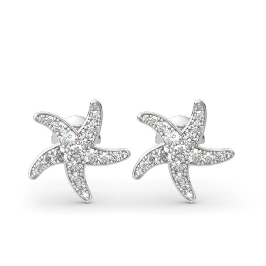 Starfish Sterling Silver Stud Earrings-JE-Juri Elle