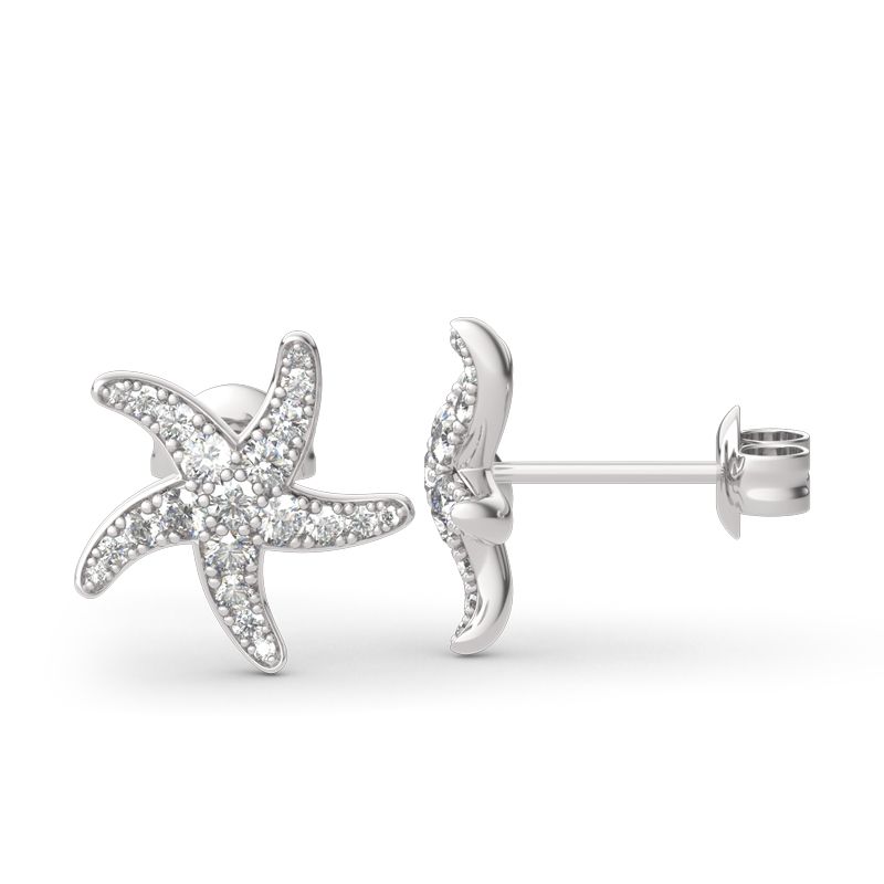 Starfish Sterling Silver Stud Earrings-JE-Juri Elle