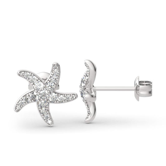 Starfish Sterling Silver Stud Earrings-JE-Juri Elle