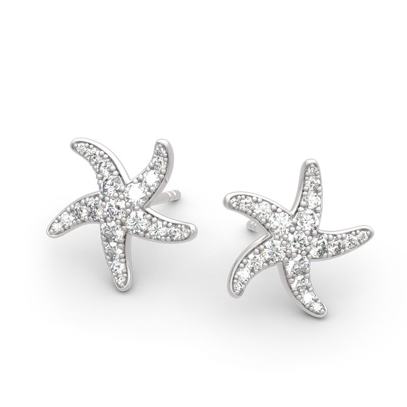 Starfish Sterling Silver Stud Earrings-JE-Juri Elle