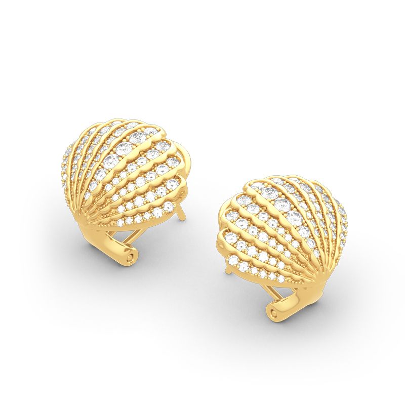 Sea Shell Sterling Silver Stud Earrings-JE-Juri Elle