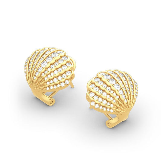 Sea Shell Sterling Silver Stud Earrings-JE-Juri Elle