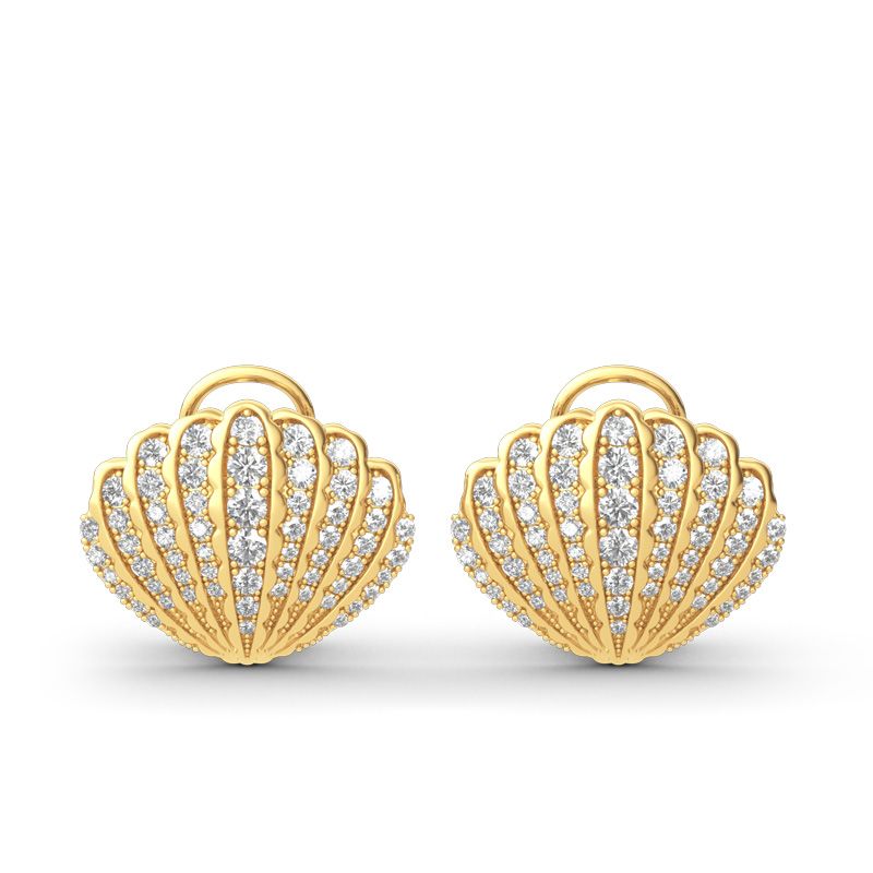 Sea Shell Sterling Silver Stud Earrings-JE-Juri Elle