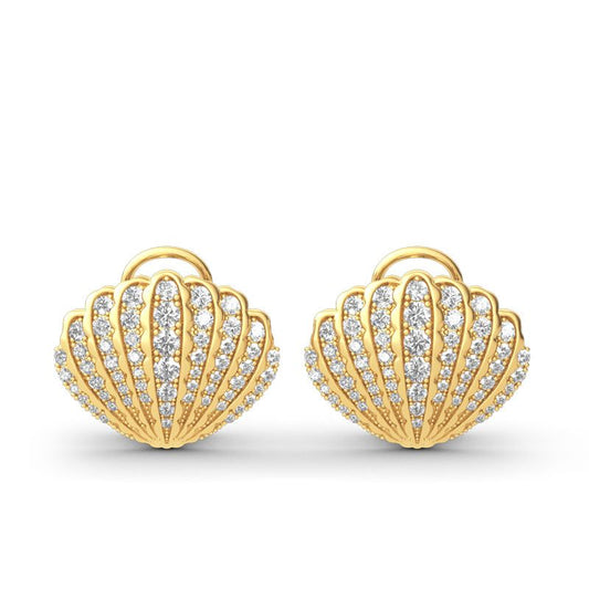 Sea Shell Sterling Silver Stud Earrings-JE-Juri Elle