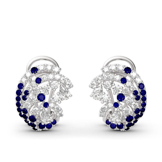 Ocean Wave Sterling Silver Stud Earrings-JE-Juri Elle
